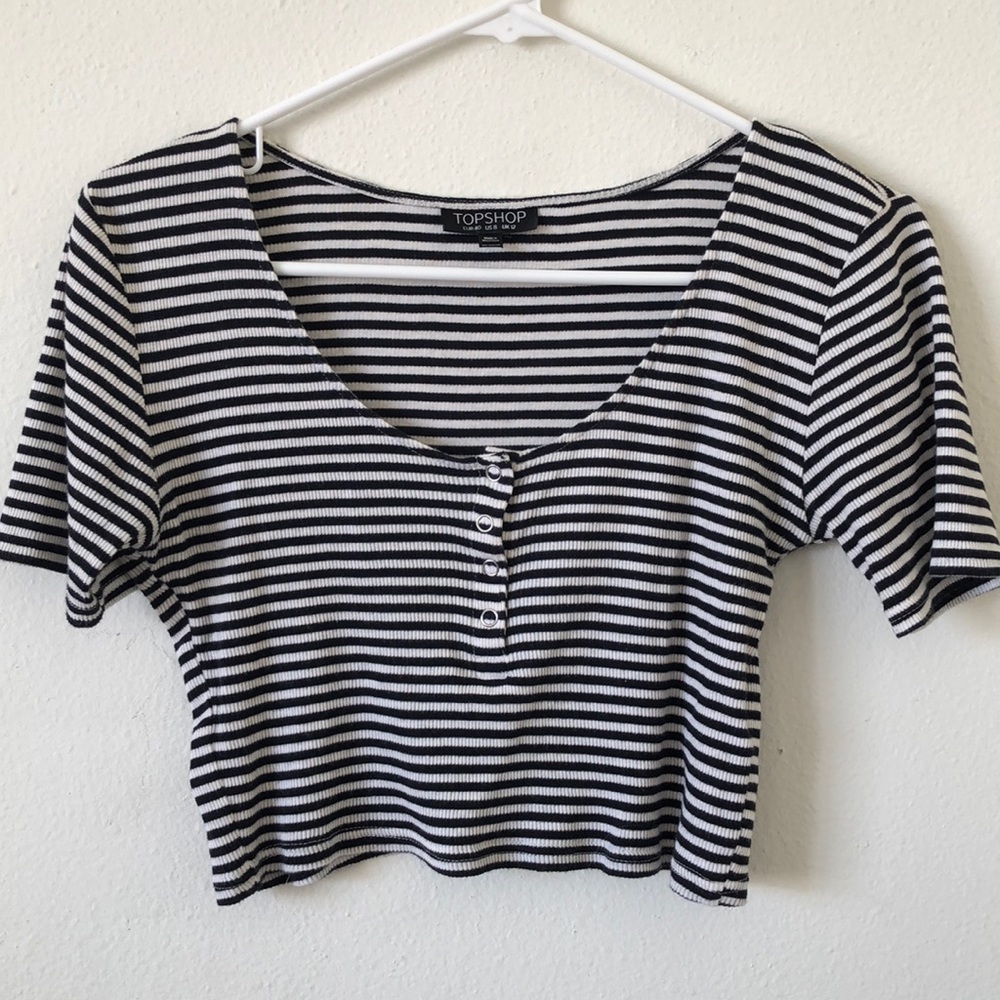 Top shop striped crop top